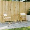 vidaXL 3 Piece Folding Bistro Set with Cream White Cushions Bamboo