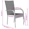 vidaXL 3 Piece Garden Dining Set Grey and Black