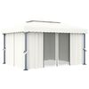 vidaXL Gazebo with Curtain 4x3 m Cream White Aluminium