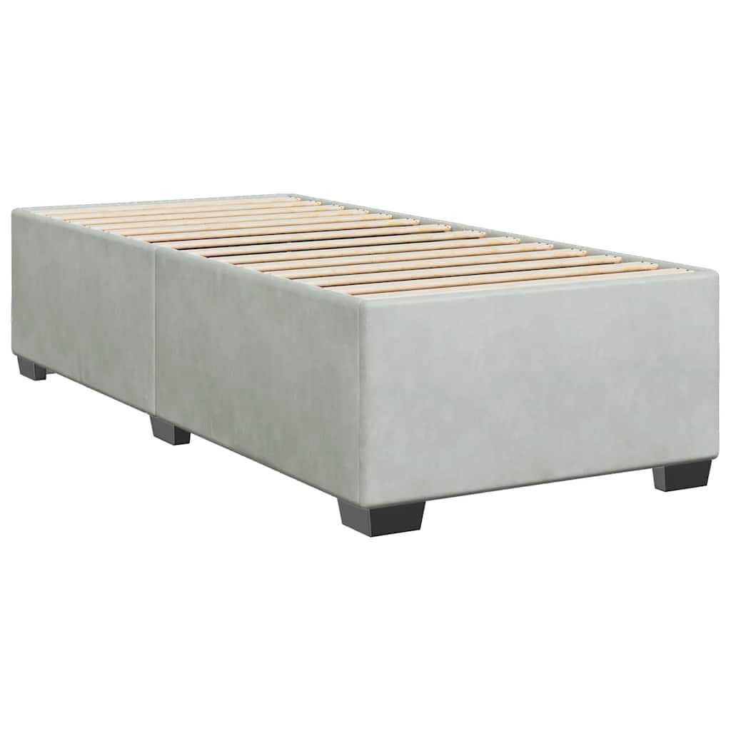 vidaXL Box Spring Bed with Mattress Light Grey Twin XL Velvet