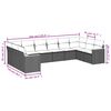 vidaXL 10 Piece Garden Sofa Set with Cushions Black Poly Rattan