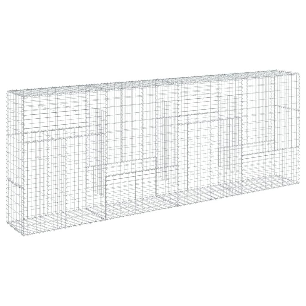 vidaXL Gabion Basket with Cover 400x50x150 cm Galvanised Iron