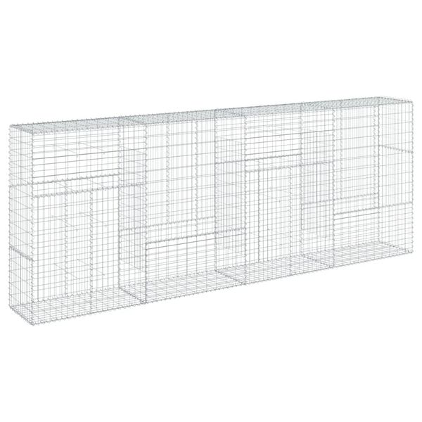 vidaXL Gabion Basket with Cover 400x50x150 cm Galvanised Iron