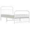 vidaXL Metal Bed Frame without Mattress with Footboard White 100x190cm