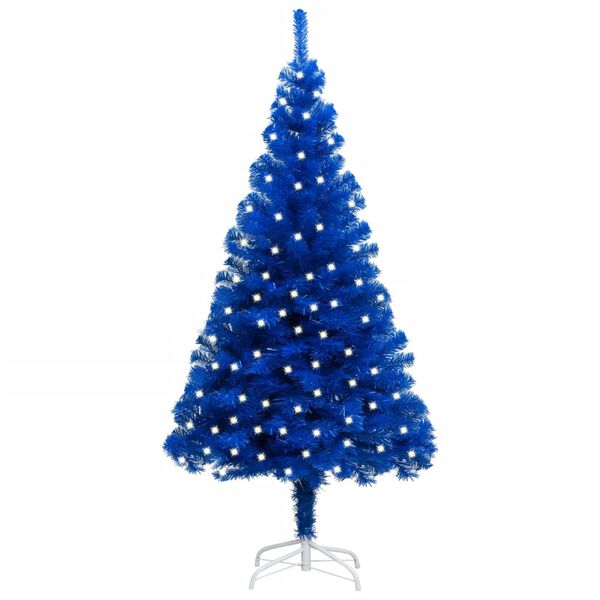 vidaXL Artificial Pre-lit Christmas Tree with Stand Blue 240 cm PVC