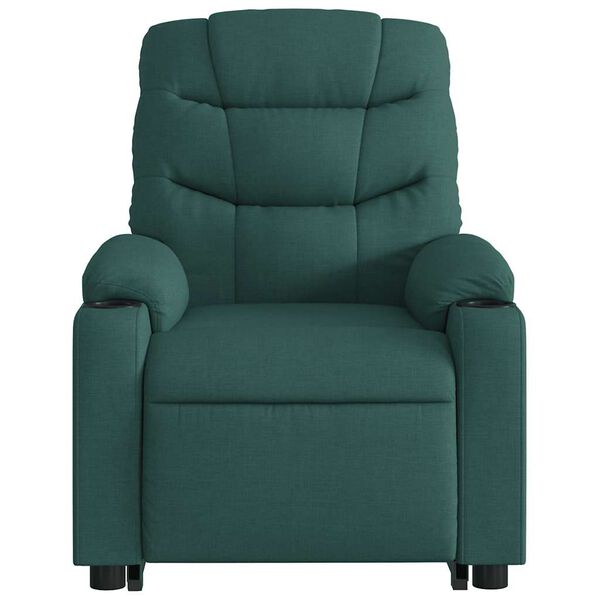 vidaXL Stand up Massage Recliner Chair Dark Green Fabric