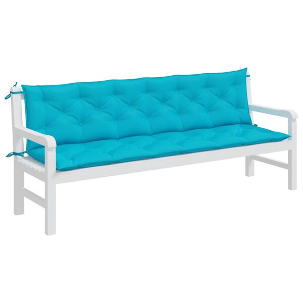 vidaXL Garden Bench Cushions 2pcs Turquoise 200x50x7cm Fabric