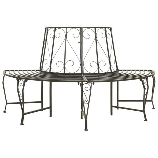 vidaXL Garden Half Round Tree Bench 160 cm Steel