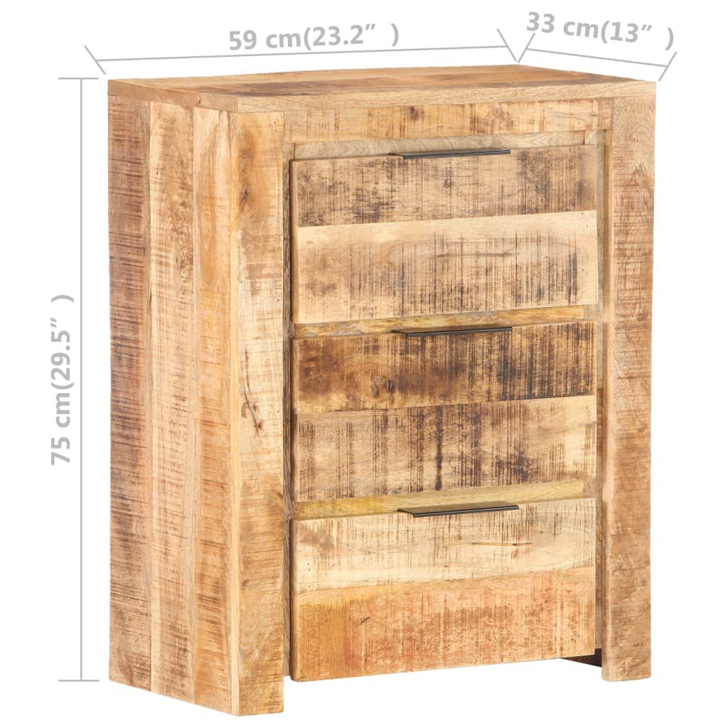vidaXL Sideboard 59x33x75 cm Rough Mango Wood
