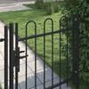 vidaXL Fence Gate Single Door with Arched Top Steel 1x1 m Black