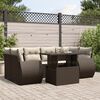 vidaXL 7 Piece Garden Sofa Set with Cushions Brown Poly Rattan