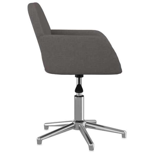 vidaXL Swivel Office Chair Dark Grey Fabric