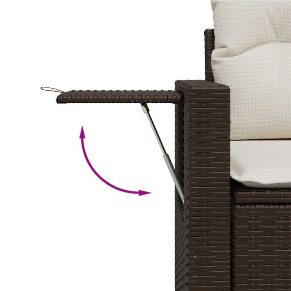 vidaXL 6 Piece Garden Sofa Set with Cushions Brown Poly Rattan