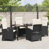 vidaXL Garden Dining Set with Cushion 5 pcs Black Poly Rattan
