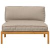 vidaXL Sofa Set with Cushion Taupe 120 x 92 x 69 cm Solid Acacia Wood