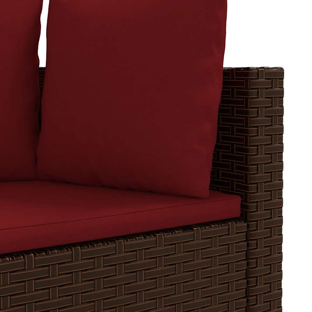 vidaXL 6 Piece Garden Sofa Set with Cushions Brown Poly Rattan