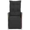 vidaXL Reclining Garden Chairs 2 pcs with Cushions Grey Poly Rattan
