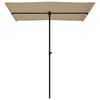 vidaXL Garden Parasol with Aluminium Pole 180x110 cm Taupe