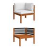 vidaXL 4 Piece Garden Lounge Set with Cushions Cream Wood Acacia&Rope