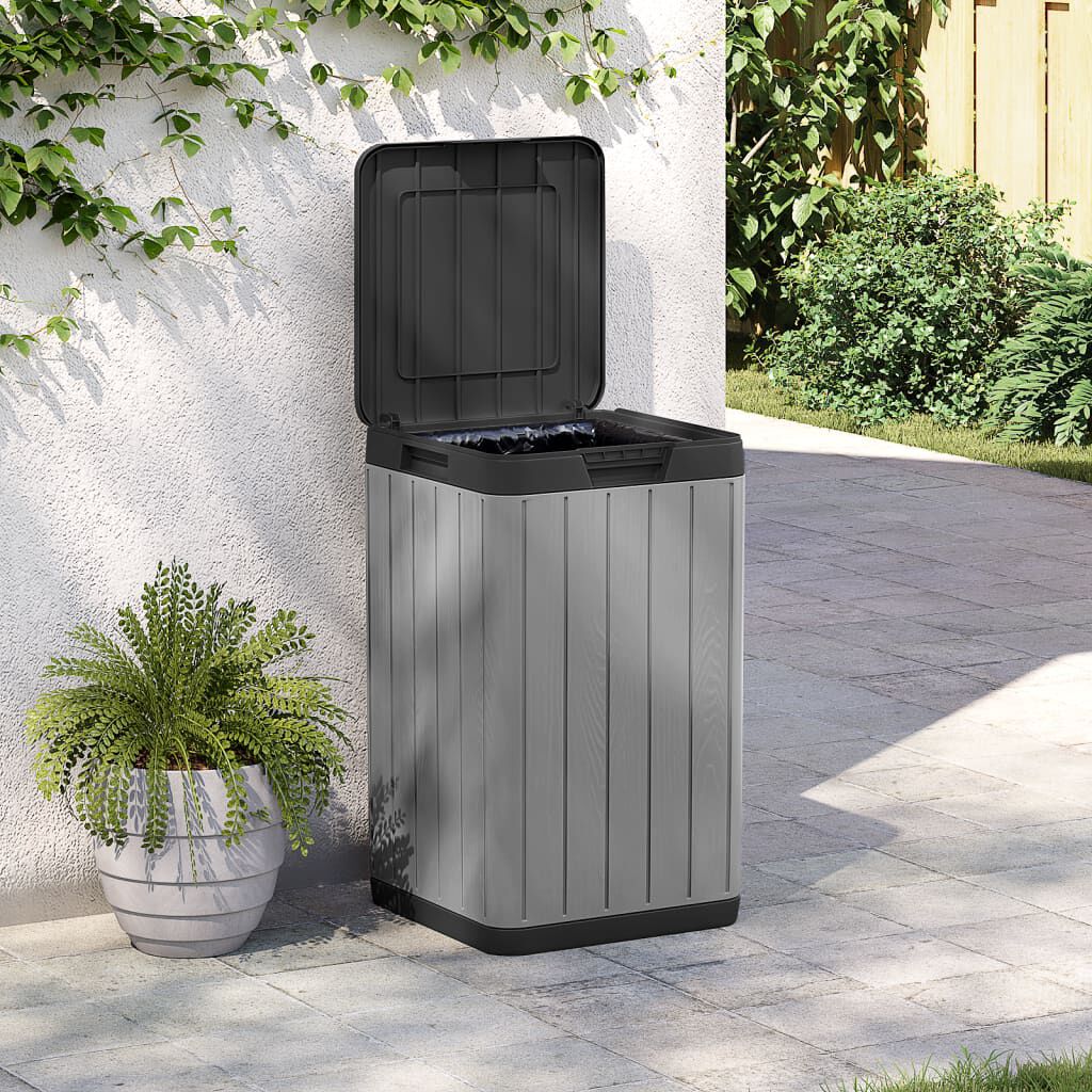 vidaXL Outdoor Garbage Bin Grey 38x38x65 cm PP