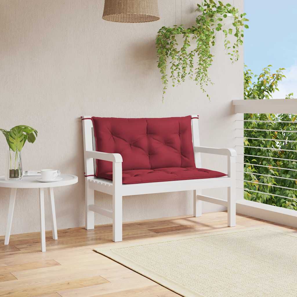 vidaXL Garden Bench Cushion Wine Red 100x(50+50)x7cm Oxford Fabric