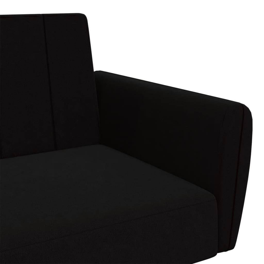 vidaXL 2-Seater Sofa Bed Black Velvet