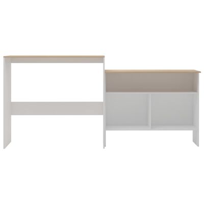 vidaXL Bar Table with 2 Table Tops White and Oak 130x40x120 cm