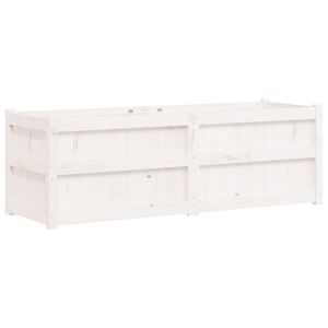 vidaXL Garden Planter White 150x50x50 cm Solid Wood Pine