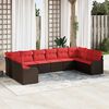 vidaXL Sofa Set with Cushion 10 pcs Brown Polyester