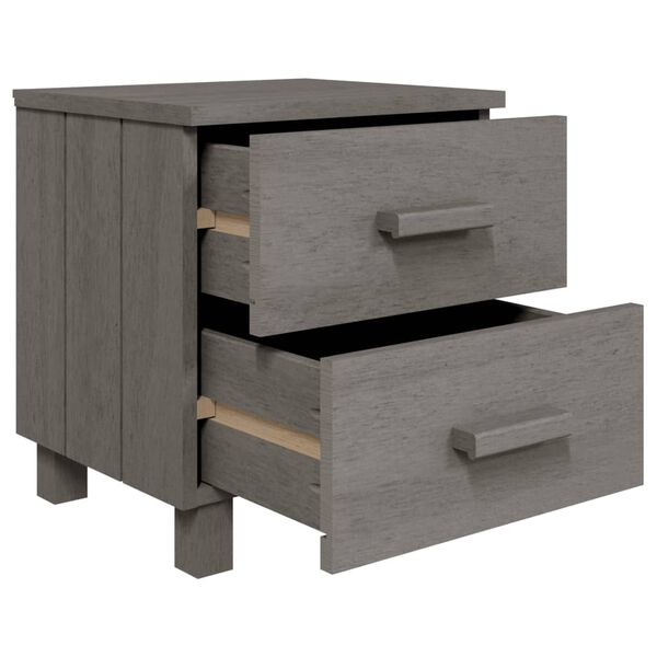 vidaXL Bedside Cabinet HAMAR Light Grey 40x35x44.5 cm Solid Pinewood