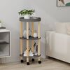 vidaXL 3-tier Trolley Grey 38x38x82cm Engineered Wood&Solid Wood Pine
