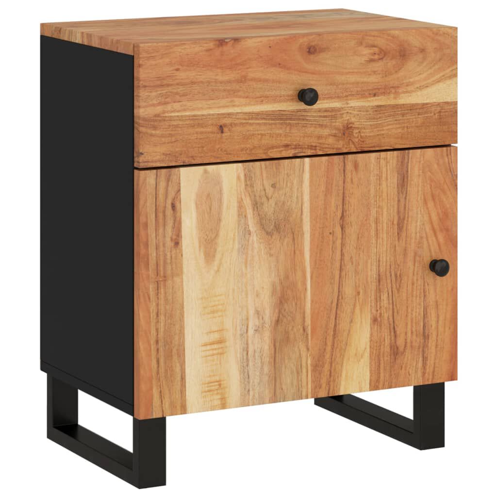 vidaXL Bedside Cabinet 50x33x60 cm Solid Wood Acacia&Engineered Wood