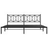 vidaXL Metal Bed Frame without Mattress with Headboard Black 193x203cm