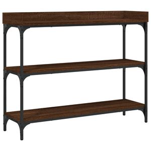 vidaXL Console Table with Shelves Brown Oak 100x30x80 cm
