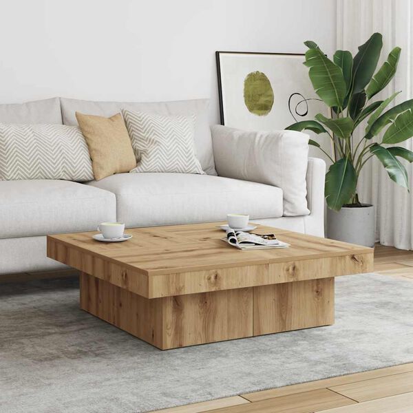 vidaXL Coffee Table Artisan Oak 90x90x28 cm Engineered Wood