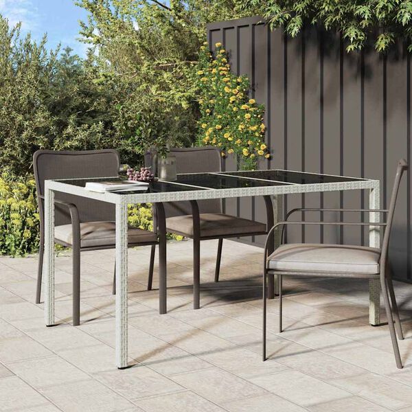 vidaXL Garden Table White 150 x 90 x 75 cm Poly Rattan