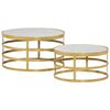 vidaXL 2 Piece Coffee Table Set Marble Brass and White