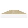 vidaXL Floating Wall Shelf Oak and White 120x23.5x3.8 cm MDF