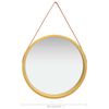 vidaXL Wall Mirror with Strap 60 cm Gold