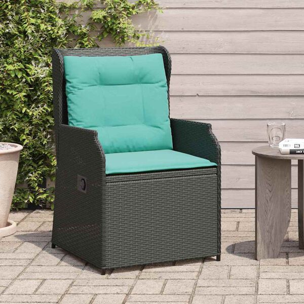 vidaXL Garden Bench 2 pcs Black Poly Rattan