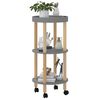 vidaXL 3-tier Trolley Grey 38x38x82cm Engineered Wood&Solid Wood Pine