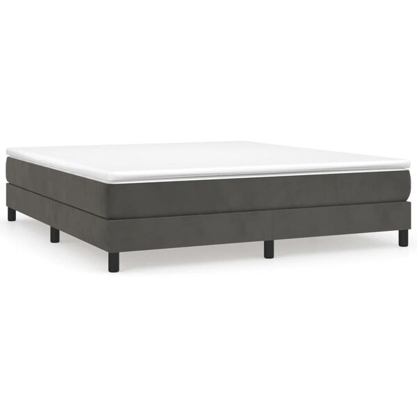 vidaXL Box Spring Bed Frame Dark Grey California King Velvet (US Only)