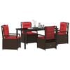 vidaXL Garden Dining Set 5 pcs Brown Poly Rattan
