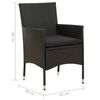 vidaXL Garden Chairs with Cushions 2 pcs Poly Rattan Black