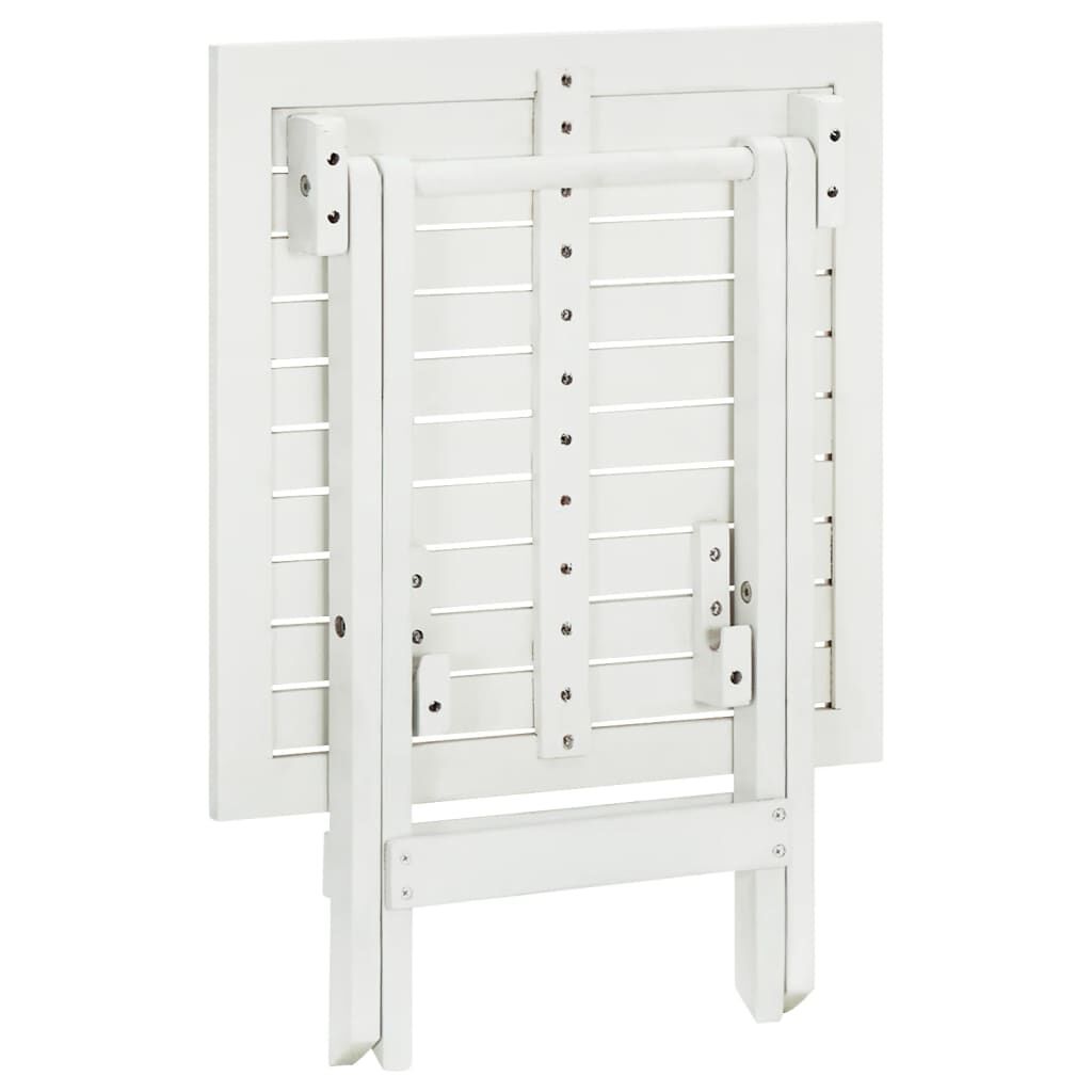 vidaXL Bistro Table White 46x46x47 cm Solid Acacia Wood