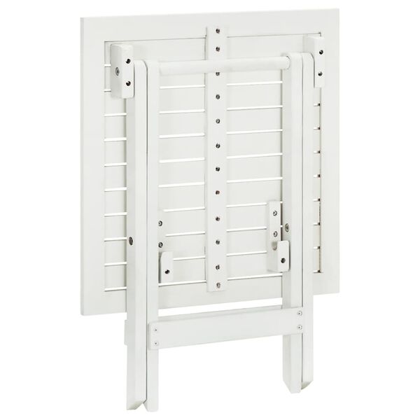 vidaXL Bistro Table White 46x46x47 cm Solid Acacia Wood