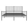 vidaXL Metal Bed Frame without Mattress with Footboard Black 150x200cm
