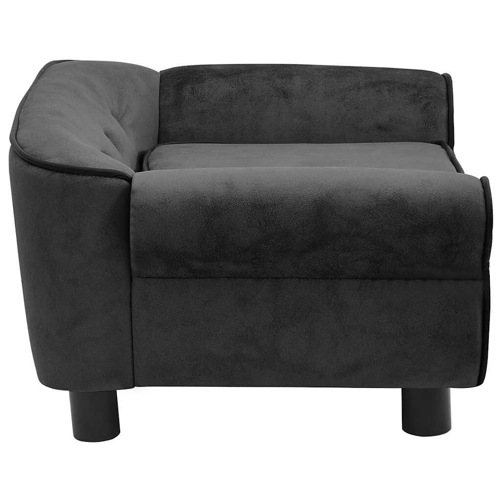 vidaXL Dog Sofa Dark Grey 72x45x30 cm Plush