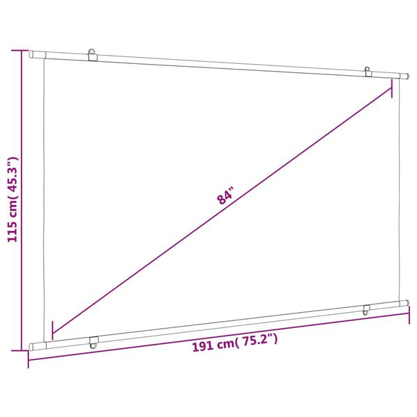 vidaXL Projection Screen 84" 16:9