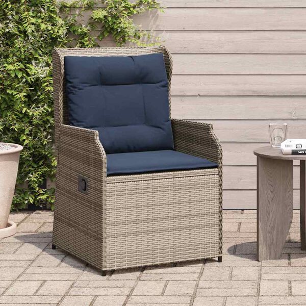 vidaXL Garden Bench 2 pcs Grey Poly Rattan